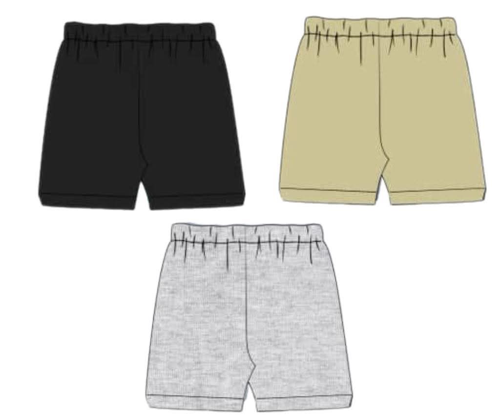 Pre Order 149: Girls Knit Bottoms- 3pc Biker Short Pack (Black, Khaki, Gray)