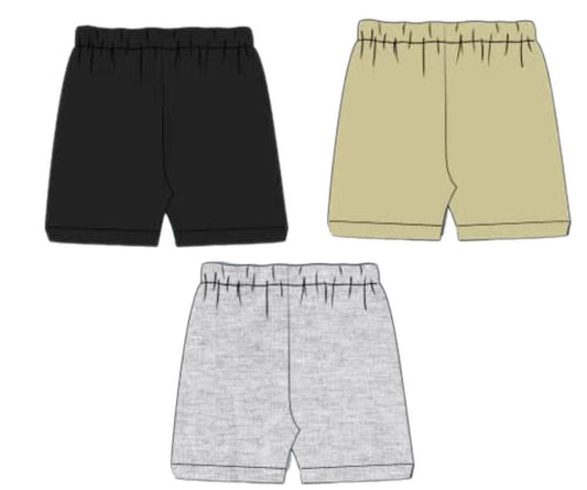 Pre Order 149: Girls Knit Bottoms- 3pc Biker Short Pack (Black, Khaki, Gray)