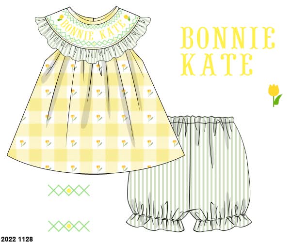 Pre Order 147: Rep Request- Girls Sunny Day Woven Bubble Short Set