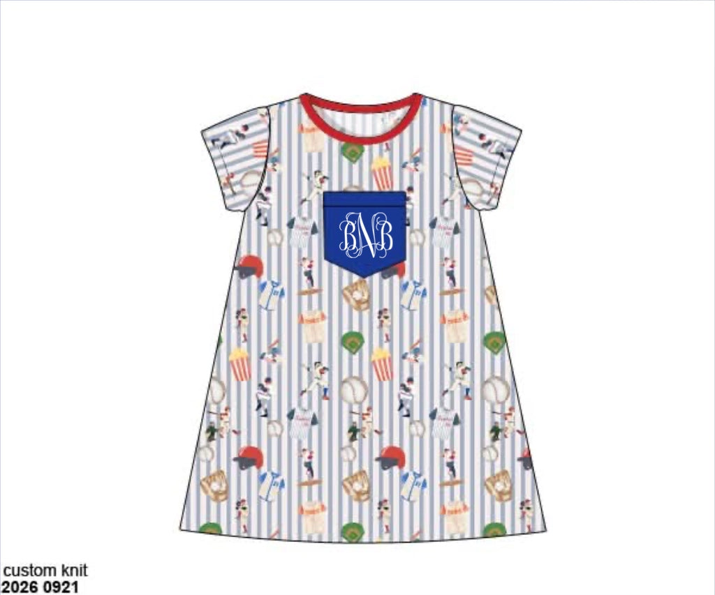 Pre Order 150:  Joshua's Big League- Knit Play Dress