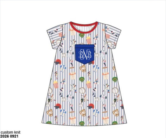 Pre Order 150:  Joshua's Big League- Knit Play Dress
