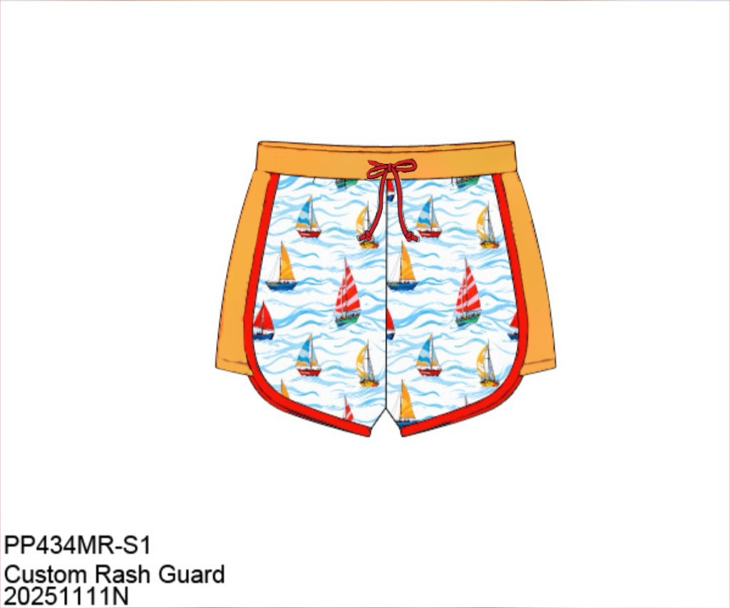 Pre Order 136: Tropical Family- Dad/Mini Woven Swim Shorties