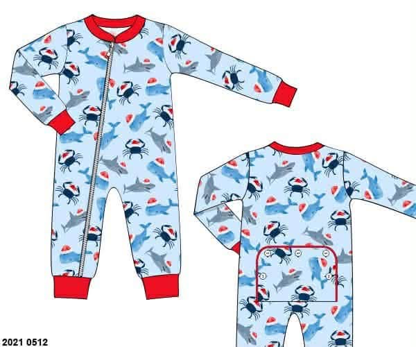 *CHRISTMAS RTS: Coastal Christmas- Boys Knit 1pc Lounge
