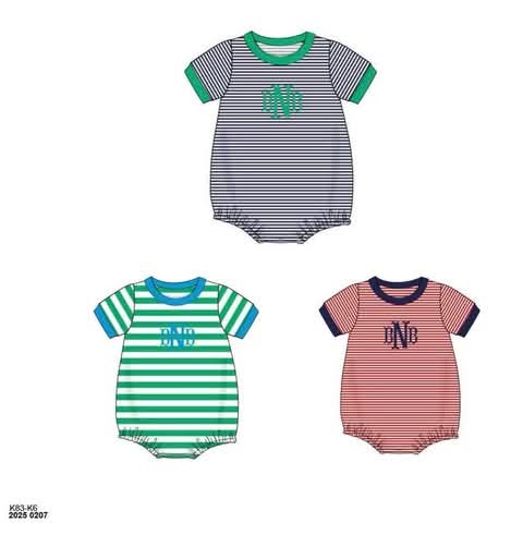 Pre Order 136: 3pc Bubble Pack- Boys Green, Navy, and Red Stripe