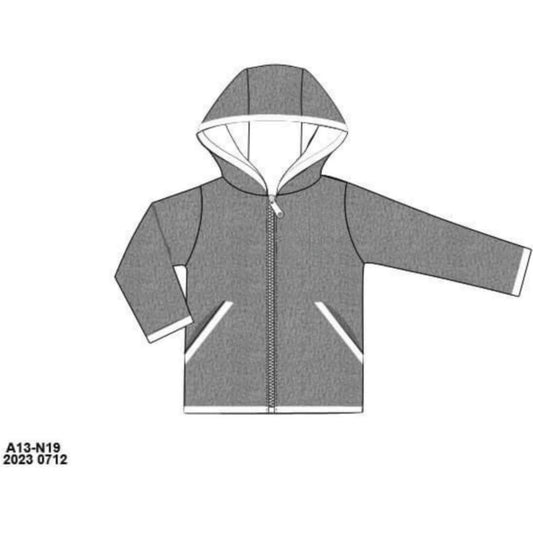 RTS: Fleece Jackets- Boys Gray Zipper Fleece