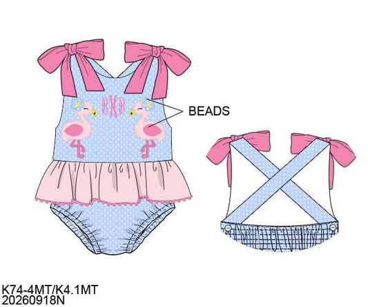 Pre Order 150: Flock of Fun- Girls 1pc Rashguard Swim