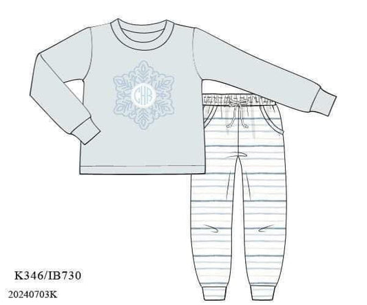 Customer Choice Pre Order 1: Boys Snowflake Applique Jogger Set