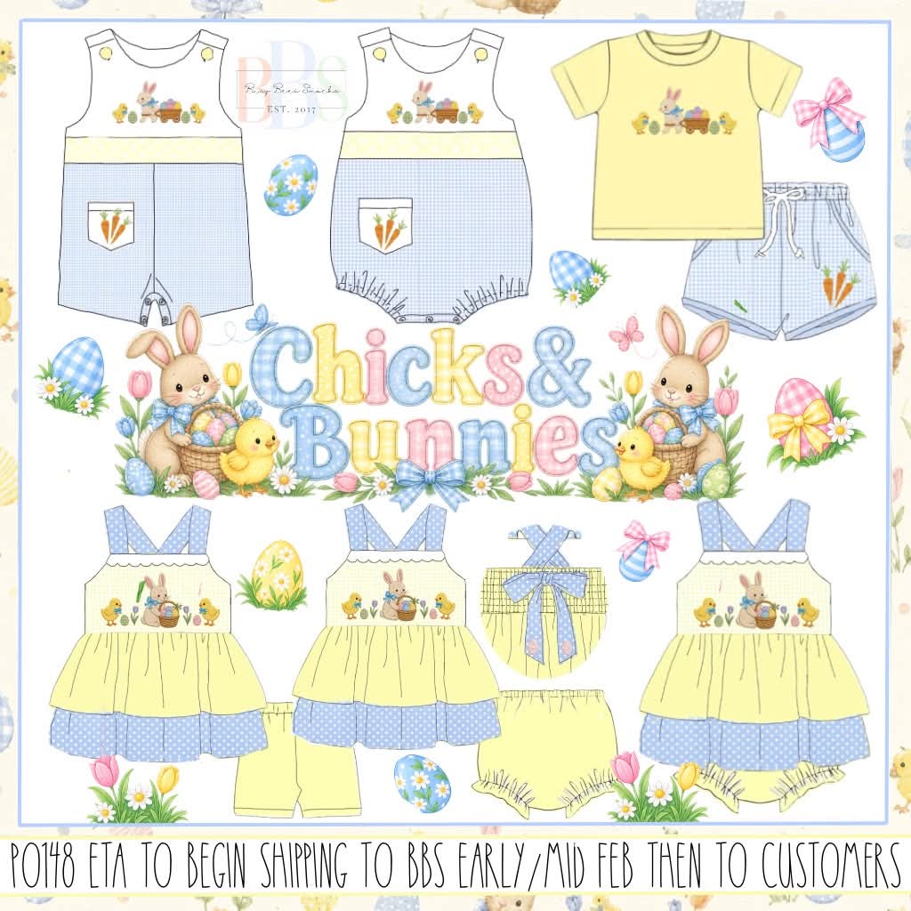 Pre Order 148: Chicks & Bunnies- Girls Knit Bloomer Set