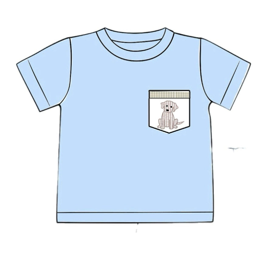 RTS: Boys Mix & Match- Puppy Pocket Knit Shirt