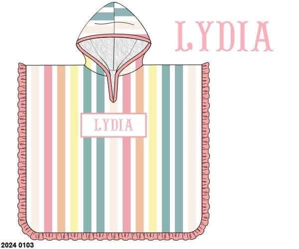 Pre Order 138: Jubilee Stripe- Girls Smocked Hooded Towel