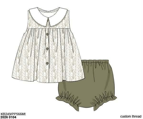 RTS: Biltmore Vines- Girls Knit Bloomer Set