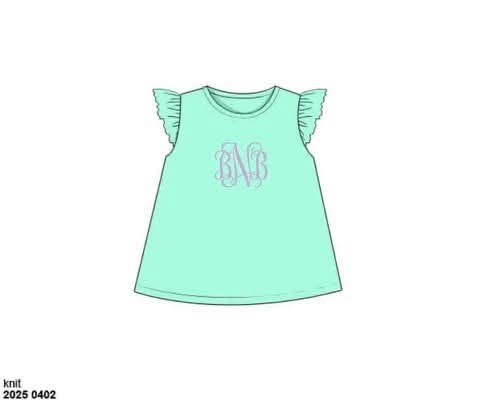 Pre Order 146: Basic Tees- Girls Mint Knit Shirt