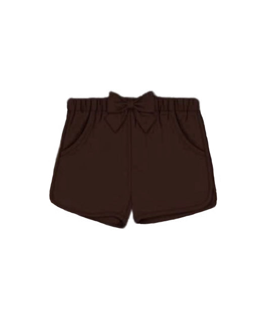 Camo Craze Flash Presale: Solid Bottoms- Girls Dark Brown Shorties