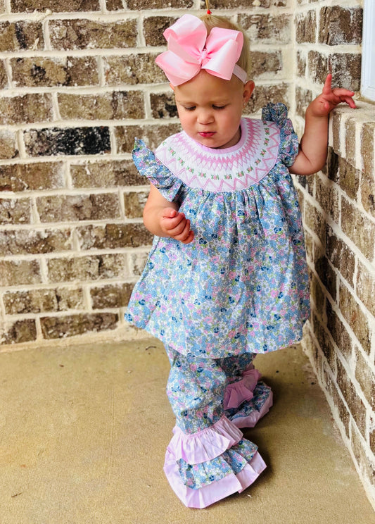 RTS: Girls Only- Bellamy Floral Woven Pant Set