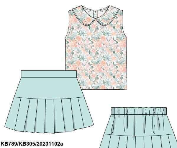 Pre Order 133: Finlee Flashback- Girls Knit Skort Set