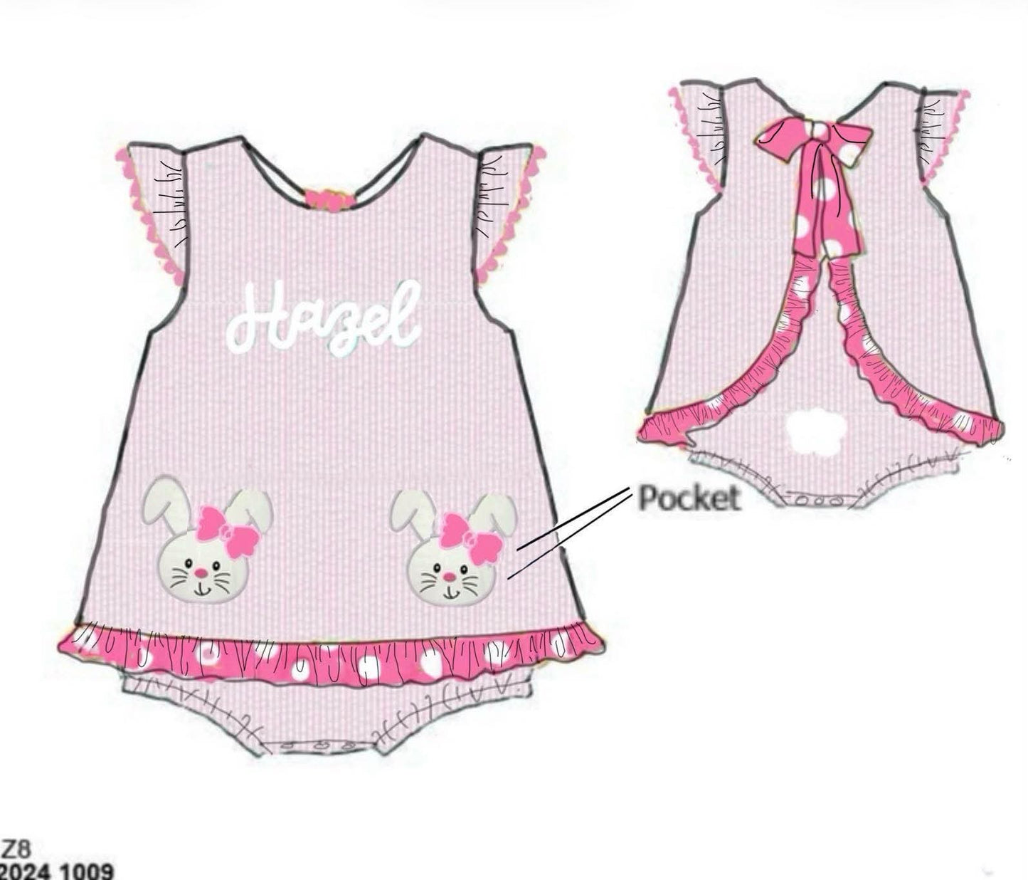 Pre Order 148: Lynn’s Ole Bunnies- Girls Appliqué Bubble