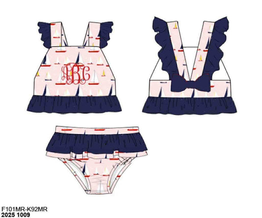Pre Order 135: Making Waves- Girls Rashguard 2pc Swimsuit