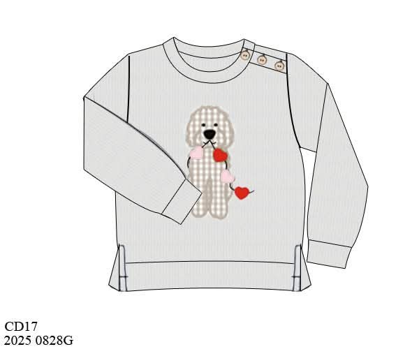 Pre Order 132: Valentine Shirt Only- Boys Doodle Appliqué Pullover