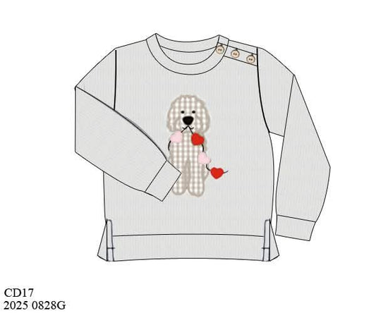 Pre Order 132: Valentine Shirt Only- Boys Doodle Appliqué Pullover