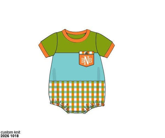 Pre Order 152: Sutton Floral & Plaid- Boys Knit Bubble