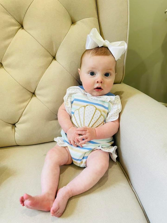 RTS: Seagrove Stripe- Girls Knit Sunsuit