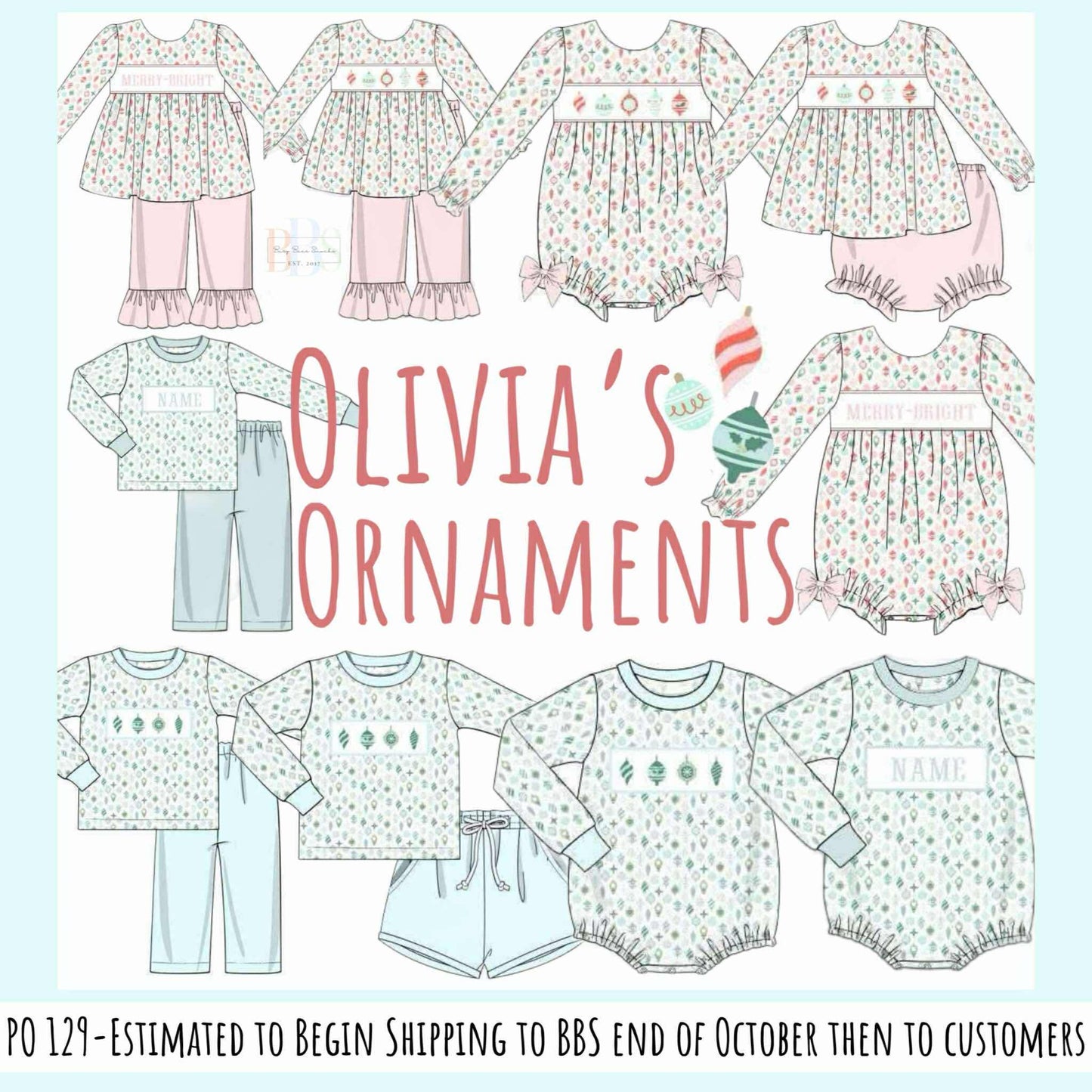 RTS: Olivia's Ornaments- Girls Knit Pant Set
