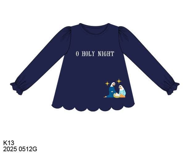 RTS: Christmas Shirt Only- Girls O Holy Night Shirt