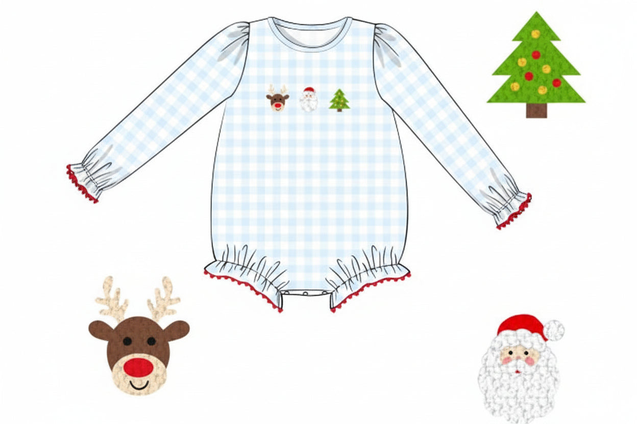 RTS: Festive French Knot- Girls Knit Bubble