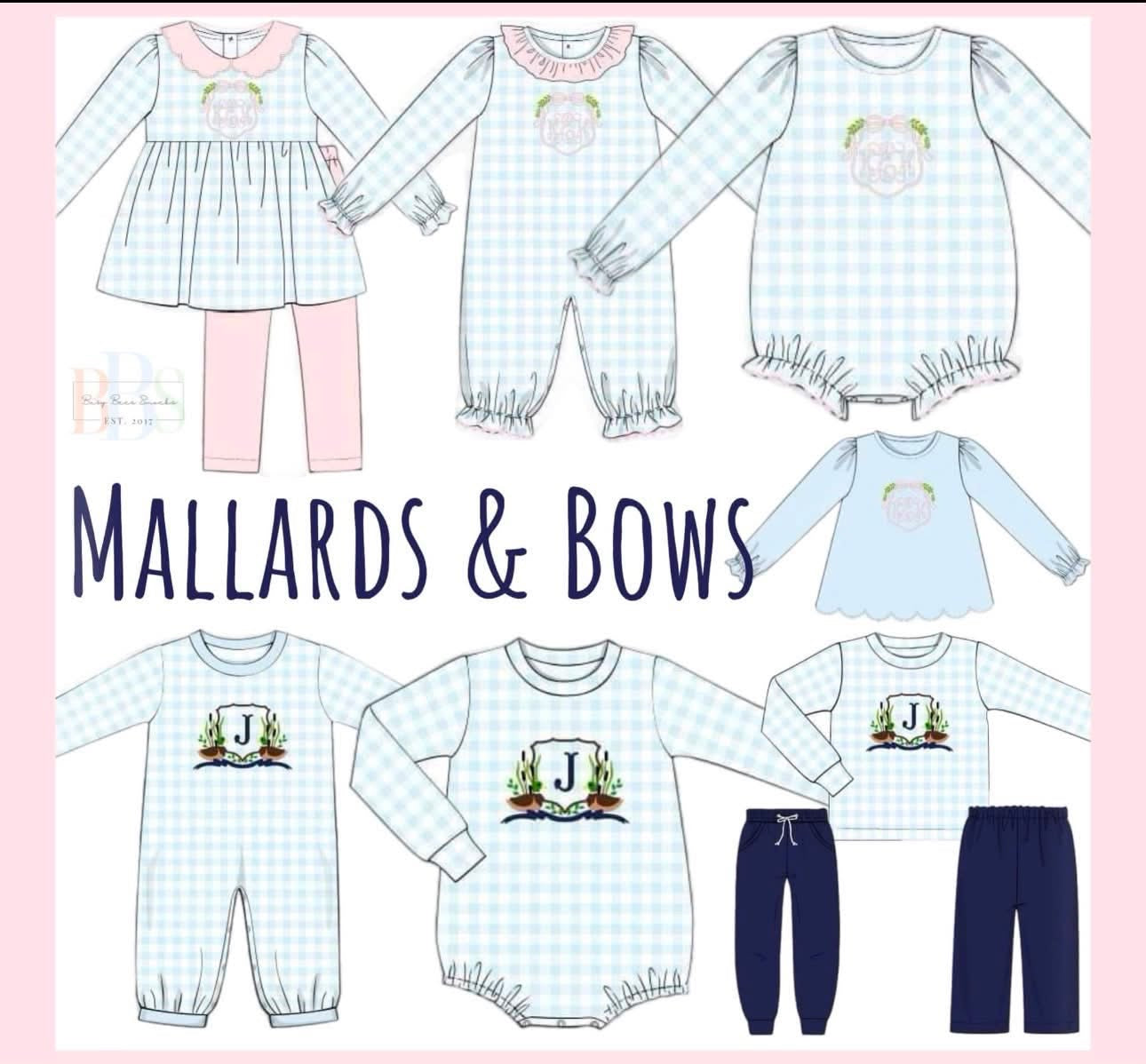 Pre Order 147: Mallard & Bow Crest- Boy Knit Bubble