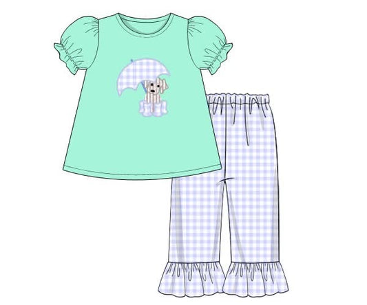 Customer Choice Pre Order 1: Girls Rainy Day Puppy Pant Set