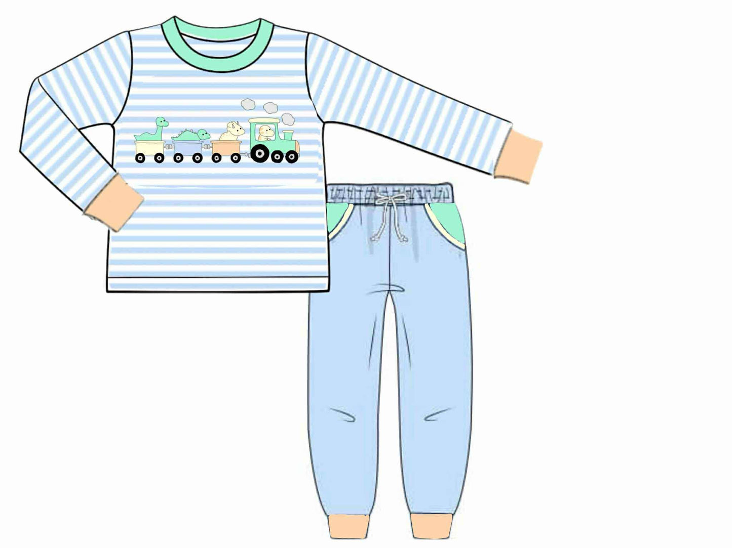 RTS: Dino Train- Boys Knit Jogger Set