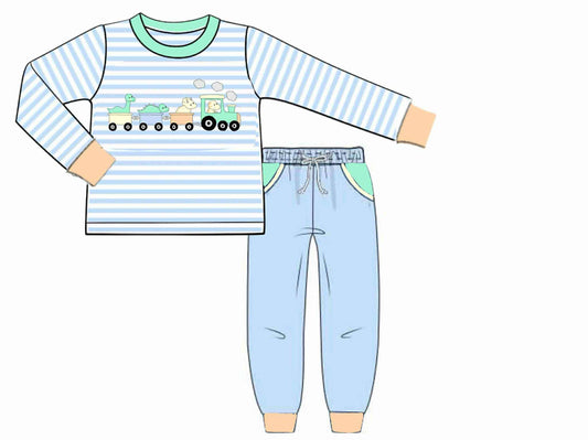 RTS: Dino Train- Boys Knit Jogger Set