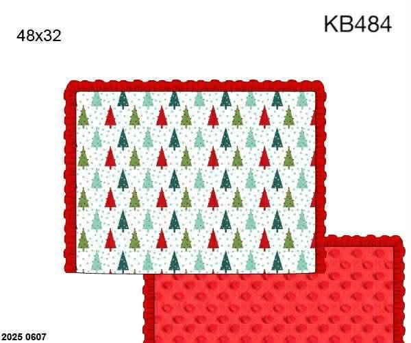 *CHRISTMAS RTS: Colorful Trees-  Minky Ruffle Blanket