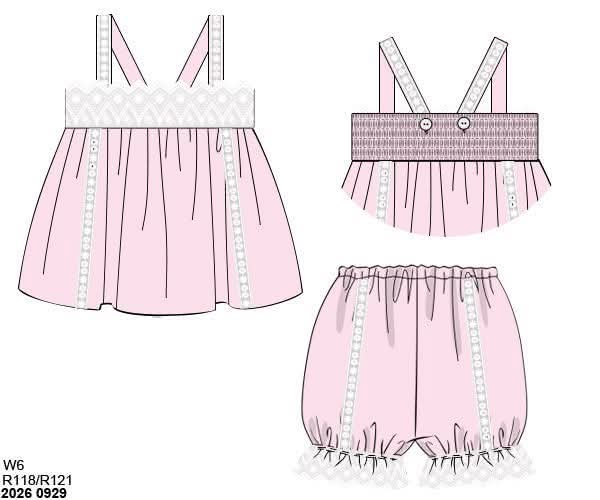 Pre Order 152: Girls Only- Pretty In Pink Bubble Short Set