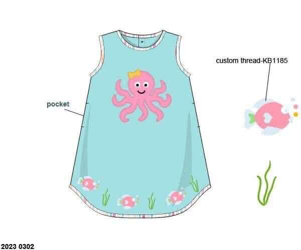 Pre Order 136: Sellers Octopus- Girls Knit Dress