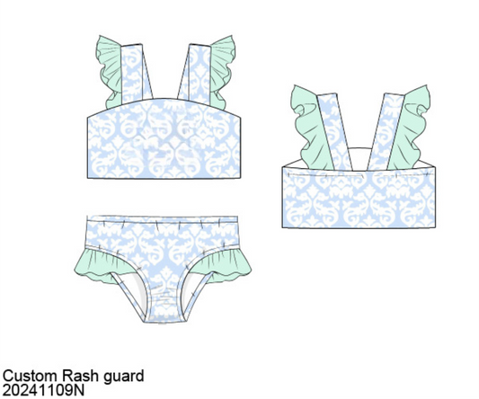 RTS: Lainey's Lagoon- Girls Rash Guard 2pc Swim