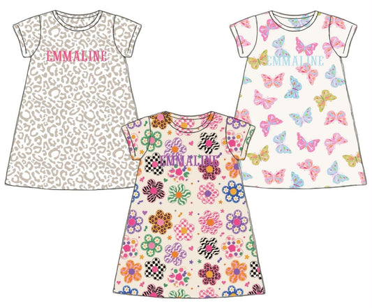 Special Pricing 2.0: 3pc Knit Pack- Mom/Mini Retro Flowers, Butterflies, Cheetah Dresses
