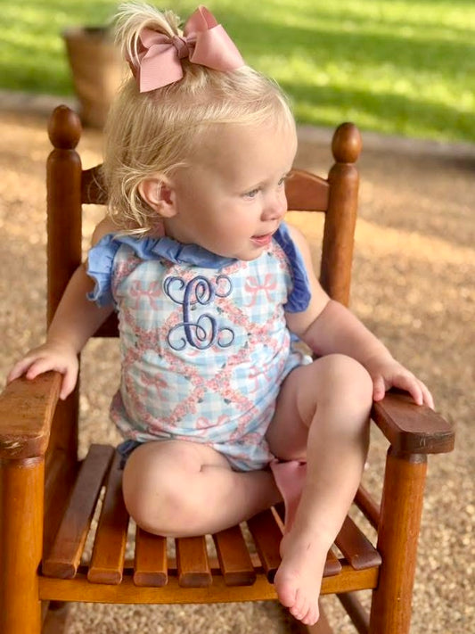 RTS: Bradford Bows- Girls Knit Sunsuit (Without Monogram)