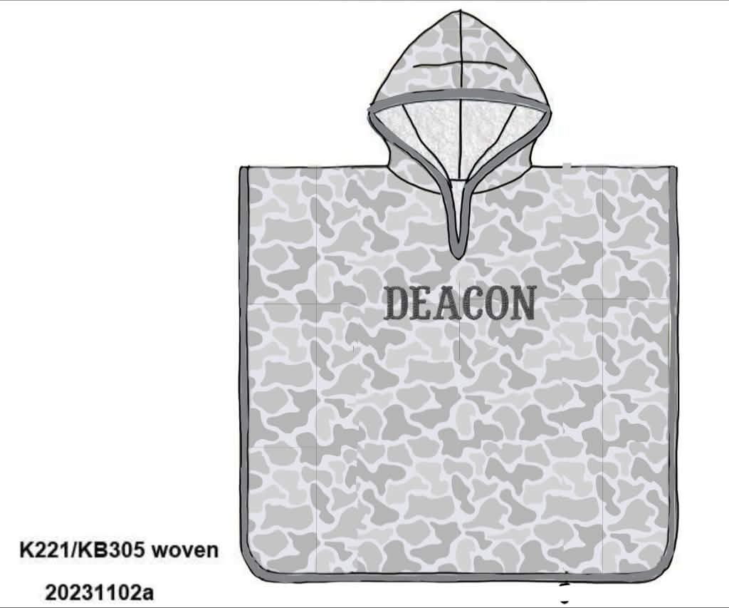 Camo Craze Flash Presale: Hooded Swim Cover Up- Gray