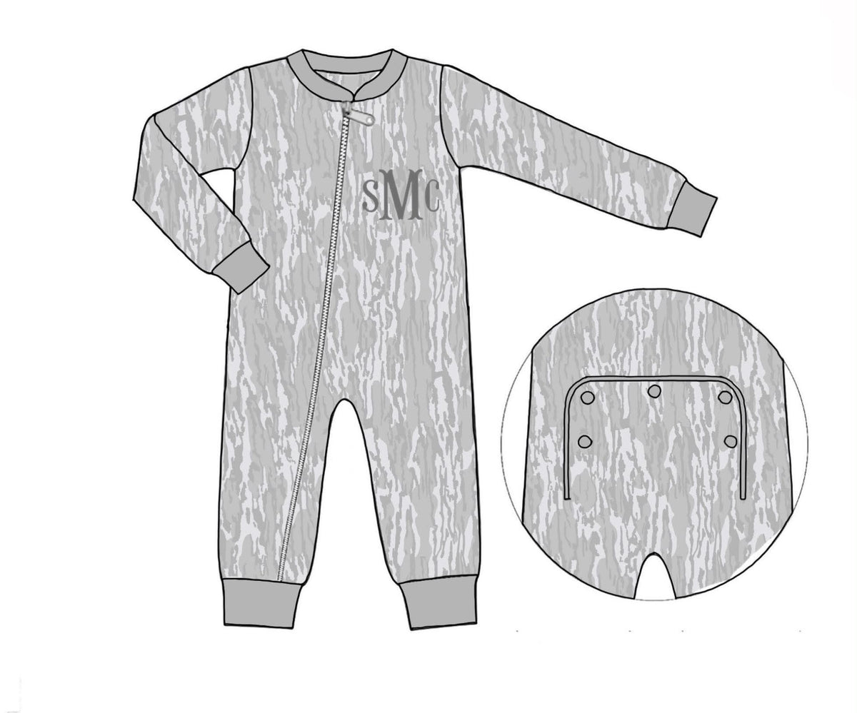 Camo Craze Flash Presale: Lounge- Unisex Birch Bamboo 1pc Zip Up