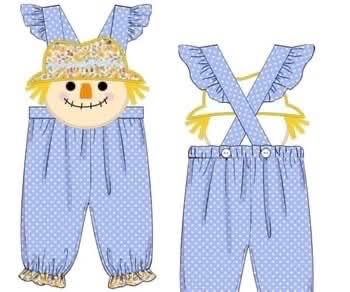 RTS: Scarecrows- Girls Woven Romper
