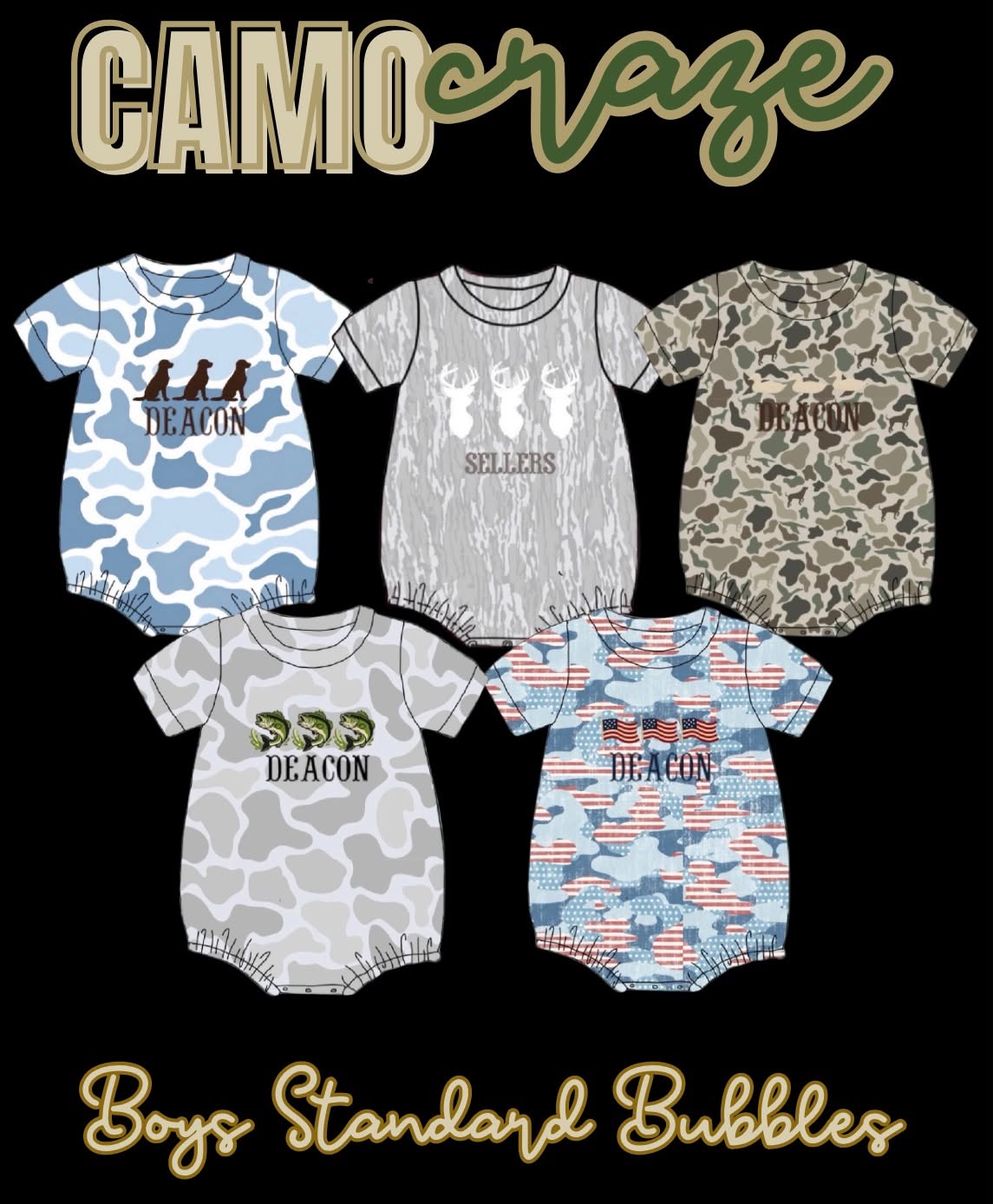 Camo Craze Flash Presale: Boys T-shirt Bubbles- Birch