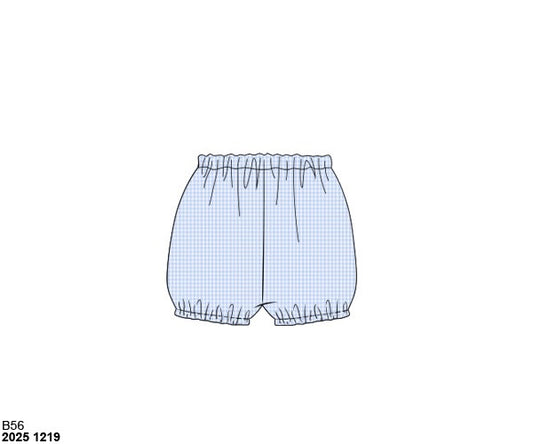 Pre Order 140: Boys Mix & Match- Blue Gingham Woven Bubble Shorts