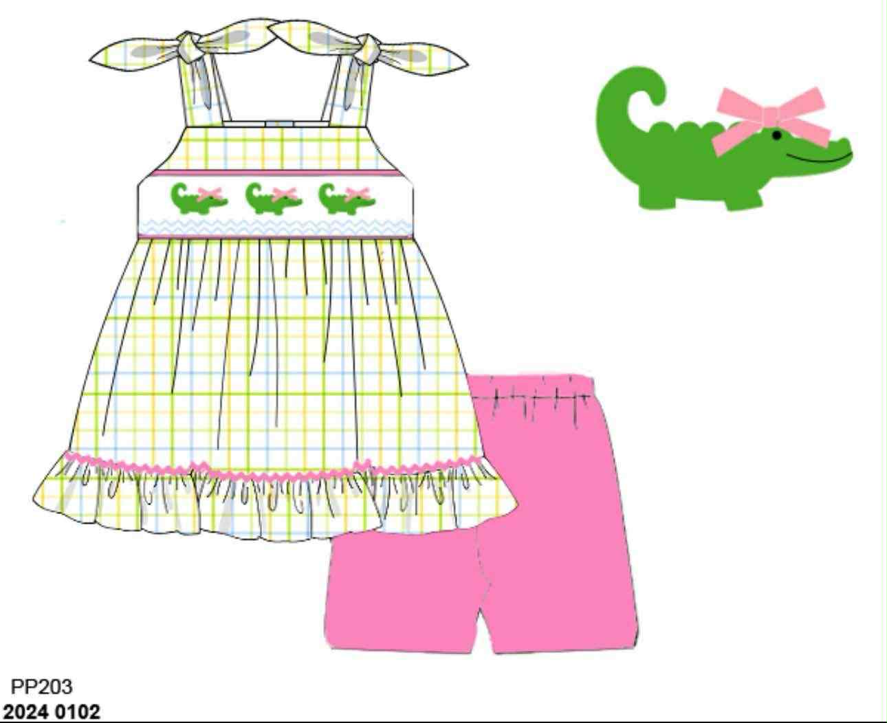 RTS: Later Gator- Girls Knit Biker Short Set