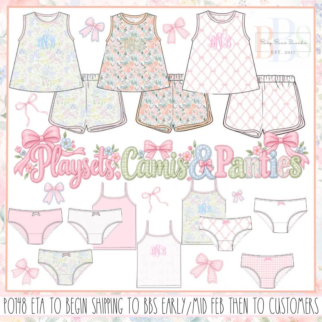 Pre Order 148: Girls Playsets, Camis, & Panties - Ella Beau Panty Pack