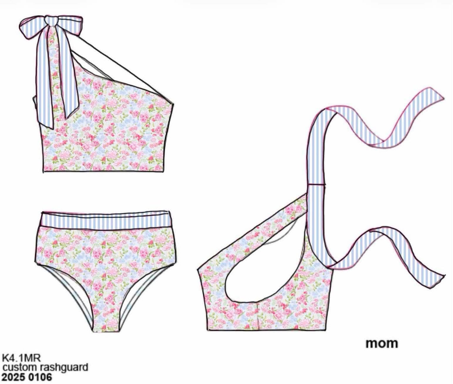 Pre Order 148: Aster & Lane- Mom/Mini 2pc Rashguard Swim