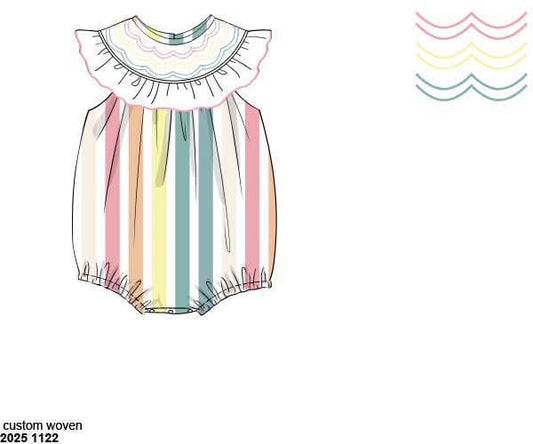Pre Order 138: Jubilee Stripe- Girls Smocked Bishop Bubble