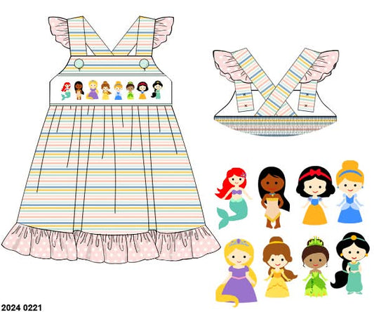Pre Order 147: Rep Request- Girls Smocked Princess Knit Dress