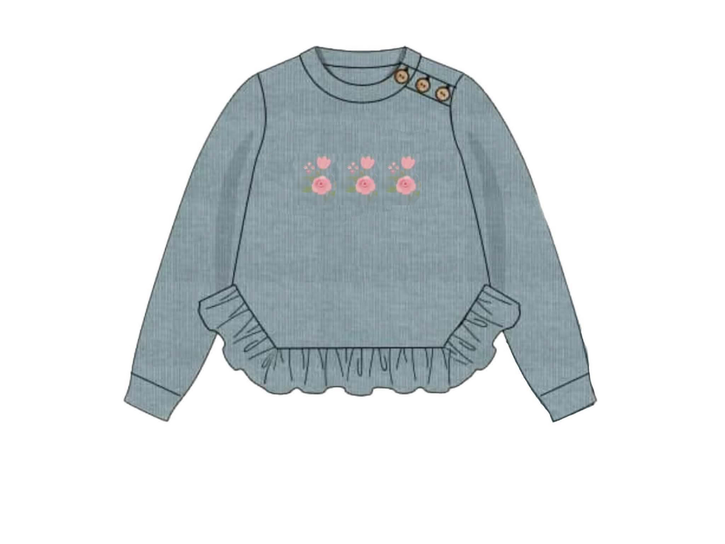 Pre Order 146: Sweaters- Girls Flower Sweater