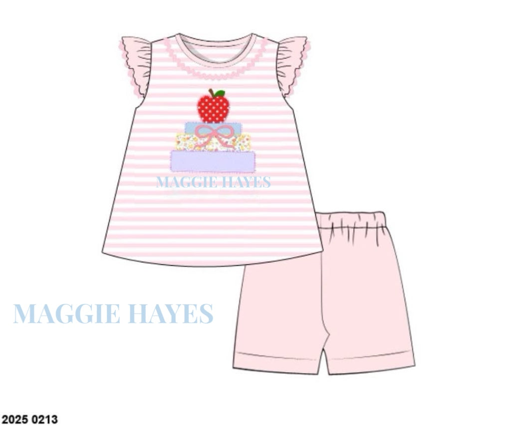RTS: Book Club- Girls Knit Biker Short Set "Maggie Hayes"